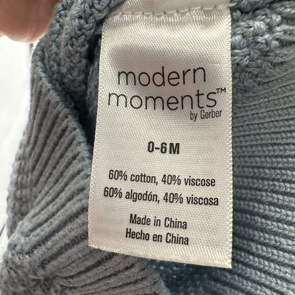 Modern Moments by Gerber 3-Piece Layette Set Sweater Pants Hat 3-6 Months 60c40v - Picture 3 of 9